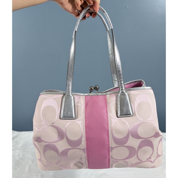 Coach Pastel Pink Silver Shoulder Bag - Picture 11 of 16
